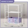 imageSorbus 1 Drawer Shelf Storage Nightstand  Kids Bedside Furniture End Table Night Stand with Steel Frame Wood Top ampamp Easy Pull Fabric Bins Dresser ampamp Chest for Home Bedroom Accessories Office ampamp CollegeTiedye Purple