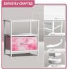 imageSorbus 1 Drawer Shelf Storage Nightstand  Kids Bedside Furniture End Table Night Stand with Steel Frame Wood Top ampamp Easy Pull Fabric Bins Dresser ampamp Chest for Home Bedroom Accessories Office ampamp CollegeTiedye Pink