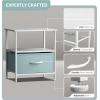 imageSorbus 1 Drawer Shelf Storage Nightstand  Kids Bedside Furniture End Table Night Stand with Steel Frame Wood Top ampamp Easy Pull Fabric Bins Dresser ampamp Chest for Home Bedroom Accessories Office ampamp CollegePastel Aqua