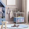 imageSorbus 1 Drawer Shelf Storage Nightstand  Kids Bedside Furniture End Table Night Stand with Steel Frame Wood Top ampamp Easy Pull Fabric Bins Dresser ampamp Chest for Home Bedroom Accessories Office ampamp CollegeTiedye Blue
