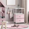 imageSorbus 1 Drawer Shelf Storage Nightstand  Kids Bedside Furniture End Table Night Stand with Steel Frame Wood Top ampamp Easy Pull Fabric Bins Dresser ampamp Chest for Home Bedroom Accessories Office ampamp CollegePink