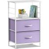 imageSorbus 1 Drawer Shelf Storage Nightstand  Kids Bedside Furniture End Table Night Stand with Steel Frame Wood Top ampamp Easy Pull Fabric Bins Dresser ampamp Chest for Home Bedroom Accessories Office ampamp CollegePurple