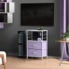 imageSorbus 1 Drawer Shelf Storage Nightstand  Kids Bedside Furniture End Table Night Stand with Steel Frame Wood Top ampamp Easy Pull Fabric Bins Dresser ampamp Chest for Home Bedroom Accessories Office ampamp CollegePurple