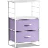 imageSorbus 1 Drawer Shelf Storage Nightstand  Kids Bedside Furniture End Table Night Stand with Steel Frame Wood Top ampamp Easy Pull Fabric Bins Dresser ampamp Chest for Home Bedroom Accessories Office ampamp CollegePurple