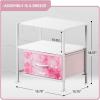 imageSorbus 1 Drawer Shelf Storage Nightstand  Kids Bedside Furniture End Table Night Stand with Steel Frame Wood Top ampamp Easy Pull Fabric Bins Dresser ampamp Chest for Home Bedroom Accessories Office ampamp CollegeTiedye Pink