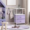 imageSorbus 1 Drawer Shelf Storage Nightstand  Kids Bedside Furniture End Table Night Stand with Steel Frame Wood Top ampamp Easy Pull Fabric Bins Dresser ampamp Chest for Home Bedroom Accessories Office ampamp CollegePurple