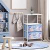 imageSorbus 1 Drawer Shelf Storage Nightstand  Kids Bedside Furniture End Table Night Stand with Steel Frame Wood Top ampamp Easy Pull Fabric Bins Dresser ampamp Chest for Home Bedroom Accessories Office ampamp CollegeTiedye Blue