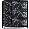 imageSorbus Dresser with 7 Drawers  Chest Organizer Tower Unit with Steel Frame Wood Top Easy Pull Fabric Bins  Storage Furniture for Bedroom Hallway Closet ampamp Office OrganizationMarble BlackBlack Frame