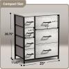 imageSorbus Dresser with 7 Drawers  Chest Organizer Tower Unit with Steel Frame Wood Top Easy Pull Fabric Bins  Storage Furniture for Bedroom Hallway Closet ampamp Office OrganizationGriege
