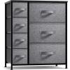 imageSorbus Dresser with 7 Drawers  Chest Organizer Tower Unit with Steel Frame Wood Top Easy Pull Fabric Bins  Storage Furniture for Bedroom Hallway Closet ampamp Office OrganizationBlackCharcoal