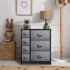 imageSorbus Dresser with 7 Drawers  Chest Organizer Tower Unit with Steel Frame Wood Top Easy Pull Fabric Bins  Storage Furniture for Bedroom Hallway Closet ampamp Office OrganizationBlackCharcoal