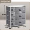 imageSorbus Dresser with 7 Drawers  Chest Organizer Tower Unit with Steel Frame Wood Top Easy Pull Fabric Bins  Storage Furniture for Bedroom Hallway Closet ampamp Office OrganizationWhiteGray