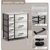 imageSorbus Dresser with 7 Drawers  Chest Organizer Tower Unit with Steel Frame Wood Top Easy Pull Fabric Bins  Storage Furniture for Bedroom Hallway Closet ampamp Office OrganizationGriege