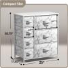 imageSorbus Dresser with 7 Drawers  Chest Organizer Tower Unit with Steel Frame Wood Top Easy Pull Fabric Bins  Storage Furniture for Bedroom Hallway Closet ampamp Office OrganizationMarble WhiteWhite Frame