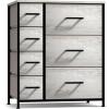 imageSorbus Dresser with 7 Drawers  Chest Organizer Tower Unit with Steel Frame Wood Top Easy Pull Fabric Bins  Storage Furniture for Bedroom Hallway Closet ampamp Office OrganizationGriege