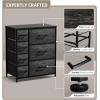imageSorbus Dresser with 7 Drawers  Chest Organizer Tower Unit with Steel Frame Wood Top Easy Pull Fabric Bins  Storage Furniture for Bedroom Hallway Closet ampamp Office OrganizationGray Wood