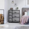 imageSorbus Dresser with 7 Drawers  Chest Organizer Tower Unit with Steel Frame Wood Top Easy Pull Fabric Bins  Storage Furniture for Bedroom Hallway Closet ampamp Office OrganizationBlackCharcoal