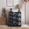 imageSorbus Dresser with 7 Drawers  Chest Organizer Tower Unit with Steel Frame Wood Top Easy Pull Fabric Bins  Storage Furniture for Bedroom Hallway Closet ampamp Office OrganizationMarble BlackBlack Frame