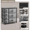 imageSorbus Dresser with 7 Drawers  Chest Organizer Tower Unit with Steel Frame Wood Top Easy Pull Fabric Bins  Storage Furniture for Bedroom Hallway Closet ampamp Office OrganizationGrayBlack