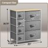 imageSorbus Dresser with 7 Drawers  Chest Organizer Tower Unit with Steel Frame Wood Top Easy Pull Fabric Bins  Storage Furniture for Bedroom Hallway Closet ampamp Office OrganizationBeige