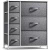imageSorbus Dresser with 7 Drawers  Chest Organizer Tower Unit with Steel Frame Wood Top Easy Pull Fabric Bins  Storage Furniture for Bedroom Hallway Closet ampamp Office OrganizationWhiteGray