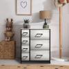 imageSorbus Dresser with 7 Drawers  Chest Organizer Tower Unit with Steel Frame Wood Top Easy Pull Fabric Bins  Storage Furniture for Bedroom Hallway Closet ampamp Office OrganizationGriege