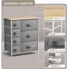 imageSorbus Dresser with 7 Drawers  Chest Organizer Tower Unit with Steel Frame Wood Top Easy Pull Fabric Bins  Storage Furniture for Bedroom Hallway Closet ampamp Office OrganizationBeige