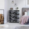imageSorbus Dresser with 7 Drawers  Chest Organizer Tower Unit with Steel Frame Wood Top Easy Pull Fabric Bins  Storage Furniture for Bedroom Hallway Closet ampamp Office OrganizationMarble BlackWhite Frame