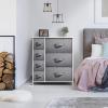 imageSorbus Dresser with 7 Drawers  Chest Organizer Tower Unit with Steel Frame Wood Top Easy Pull Fabric Bins  Storage Furniture for Bedroom Hallway Closet ampamp Office OrganizationWhiteGray