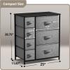 imageSorbus Dresser with 7 Drawers  Chest Organizer Tower Unit with Steel Frame Wood Top Easy Pull Fabric Bins  Storage Furniture for Bedroom Hallway Closet ampamp Office OrganizationBlackCharcoal