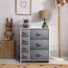 imageSorbus Dresser with 7 Drawers  Chest Organizer Tower Unit with Steel Frame Wood Top Easy Pull Fabric Bins  Storage Furniture for Bedroom Hallway Closet ampamp Office OrganizationWhiteGray