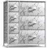 imageSorbus Dresser with 7 Drawers  Chest Organizer Tower Unit with Steel Frame Wood Top Easy Pull Fabric Bins  Storage Furniture for Bedroom Hallway Closet ampamp Office OrganizationMarble WhiteWhite Frame