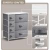 imageSorbus Dresser with 7 Drawers  Chest Organizer Tower Unit with Steel Frame Wood Top Easy Pull Fabric Bins  Storage Furniture for Bedroom Hallway Closet ampamp Office OrganizationWhiteGray