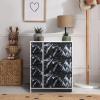 imageSorbus Dresser with 7 Drawers  Chest Organizer Tower Unit with Steel Frame Wood Top Easy Pull Fabric Bins  Storage Furniture for Bedroom Hallway Closet ampamp Office OrganizationMarble BlackWhite Frame