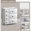 imageSorbus Dresser with 7 Drawers  Chest Organizer Tower Unit with Steel Frame Wood Top Easy Pull Fabric Bins  Storage Furniture for Bedroom Hallway Closet ampamp Office OrganizationMarble WhiteWhite Frame