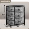 imageSorbus Dresser with 7 Drawers  Chest Organizer Tower Unit with Steel Frame Wood Top Easy Pull Fabric Bins  Storage Furniture for Bedroom Hallway Closet ampamp Office OrganizationGrayBlack