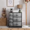 imageSorbus Dresser with 7 Drawers  Chest Organizer Tower Unit with Steel Frame Wood Top Easy Pull Fabric Bins  Storage Furniture for Bedroom Hallway Closet ampamp Office OrganizationGrayBlack