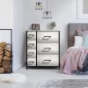 imageSorbus Dresser with 7 Drawers  Chest Organizer Tower Unit with Steel Frame Wood Top Easy Pull Fabric Bins  Storage Furniture for Bedroom Hallway Closet ampamp Office OrganizationGriege