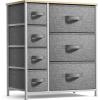 imageSorbus Dresser with 7 Drawers  Chest Organizer Tower Unit with Steel Frame Wood Top Easy Pull Fabric Bins  Storage Furniture for Bedroom Hallway Closet ampamp Office OrganizationBeige