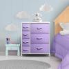 imageSorbus Dresser with 7 Drawers  Furniture Storage Chest for Kids Teens Bedroom Nursery Playroom Clothes Toys  Steel Frame Wood Top Tiedye Fabric Bins 7Drawer Pastel AquaPastel Purple