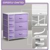 imageSorbus Dresser with 7 Drawers  Furniture Storage Chest for Kids Teens Bedroom Nursery Playroom Clothes Toys  Steel Frame Wood Top Tiedye Fabric Bins 7Drawer Pastel AquaPastel Purple