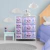 imageSorbus Dresser with 7 Drawers  Furniture Storage Chest for Kids Teens Bedroom Nursery Playroom Clothes Toys  Steel Frame Wood Top Tiedye Fabric Bins 7Drawer Pastel AquaBluePinkPurple
