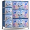 imageSorbus Dresser with 7 Drawers  Furniture Storage Chest for Kids Teens Bedroom Nursery Playroom Clothes Toys  Steel Frame Wood Top Tiedye Fabric Bins 7Drawer Pastel AquaPastel Tiedye
