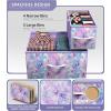 imageSorbus Dresser with 7 Drawers  Furniture Storage Chest for Kids Teens Bedroom Nursery Playroom Clothes Toys  Steel Frame Wood Top Tiedye Fabric Bins 7Drawer Pastel AquaBluePinkPurple
