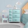 imageSorbus Dresser with 7 Drawers  Furniture Storage Chest for Kids Teens Bedroom Nursery Playroom Clothes Toys  Steel Frame Wood Top Tiedye Fabric Bins 7Drawer Pastel AquaPastel Aqua