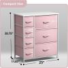 imageSorbus Dresser with 7 Drawers  Furniture Storage Chest for Kids Teens Bedroom Nursery Playroom Clothes Toys  Steel Frame Wood Top Tiedye Fabric Bins 7Drawer Pastel AquaPastel Pink