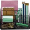 imageSorbus Desk Organizer Great for Office Supplies Organization Decor AllinOne Stylish Mesh Desktop Caddy Includes PenPencil Holder Mail Organizer and Sliding Drawer WhiteAllinOne Caddy  Black