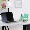 imageSorbus Desk Organizer Great for Office Supplies Organization Decor AllinOne Stylish Mesh Desktop Caddy Includes PenPencil Holder Mail Organizer and Sliding Drawer WhiteAllinOne Caddy  White