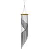 imageSorbus Wind Chimes  Tubular Decorative Outdoor Garden Accent with Soothing Musical Bell Sounds  Great for Memorial Home Deck Patio or Garden MetalSilver