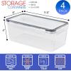 imageSorbus Food Storage Containers  Pack of 4  Air Tight FourWay Snap Lids Keeps Food Fresh  Store Cereal Pasta Flour Nuts Candy  Durable Plastic Kitchen Pantry Bins4 Pack
